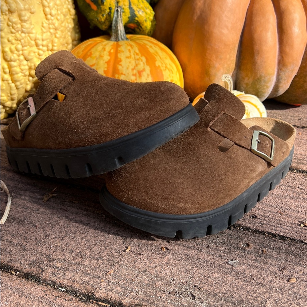 Papillio Brown Suede Mules